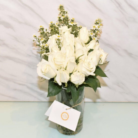 Sympathy Flowers Singapore - Free Same Day Delivery 90 Pure Roses White
