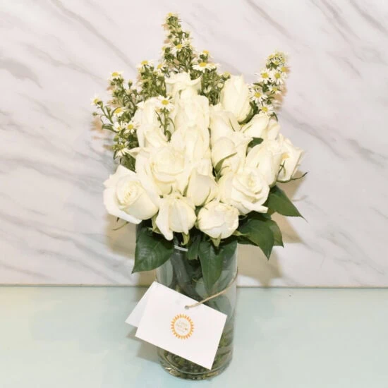 Sympathy Flowers Singapore - Free Same Day Delivery 90 Pure Roses White