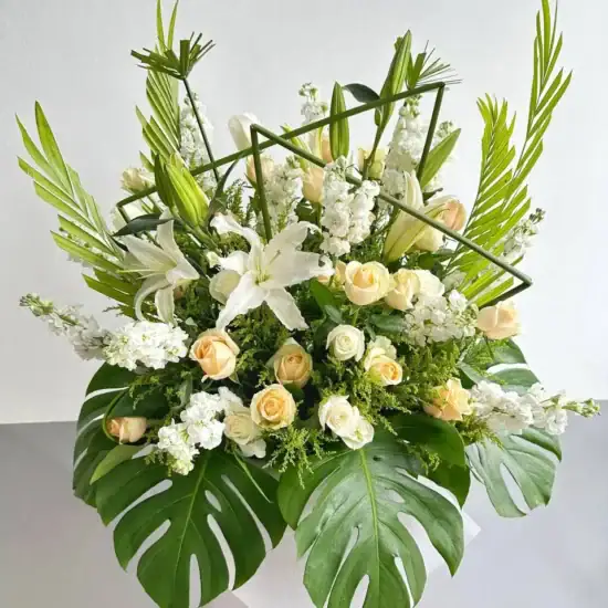 Sympathy Flowers Singapore - Free Same Day Delivery 79 Wings of an Angel Sympathy Wreath Singapore